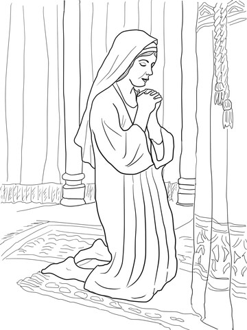 Hannah Prays For A Son Coloring Page